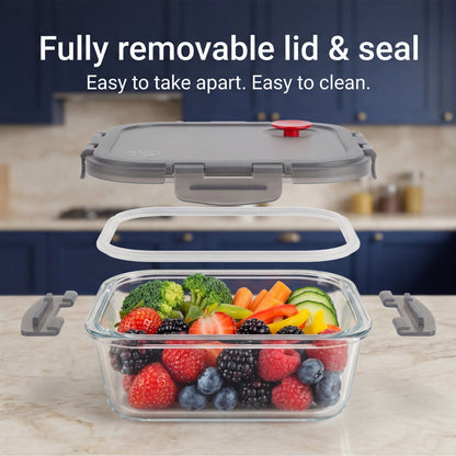 Airtight Glass Food Storage Containers with Vented Lids