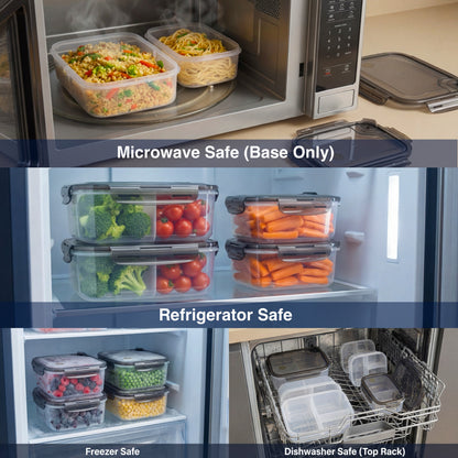 BPA-Free Plastic Airtight Food Storage Containers with Vented Lids