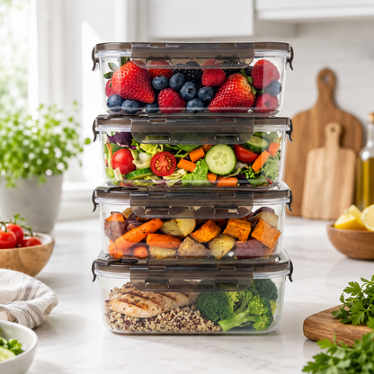 BPA-Free Plastic Airtight Food Storage Containers with Vented Lids