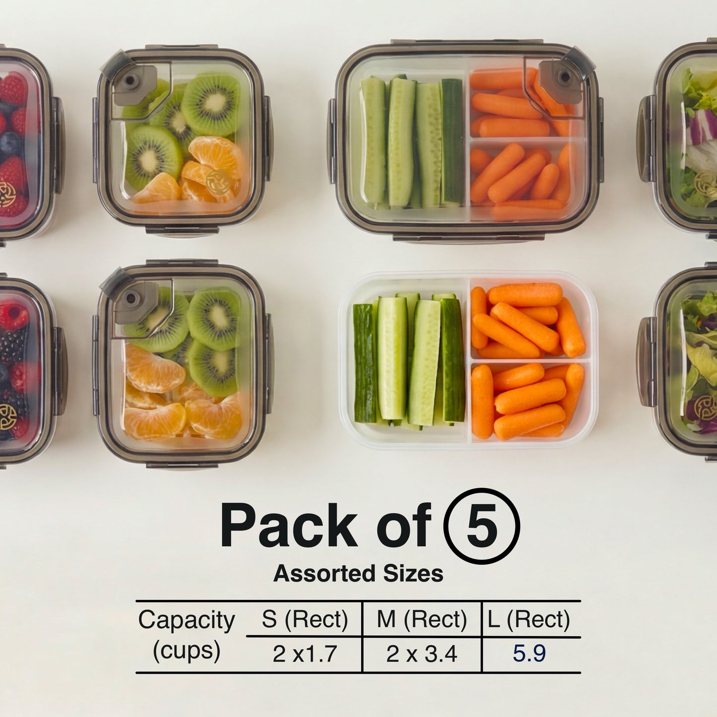 BPA-Free Plastic Airtight Food Storage Containers with Vented Lids