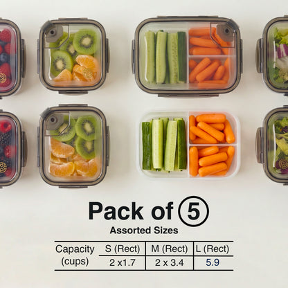 BPA-Free Plastic Airtight Food Storage Containers with Vented Lids