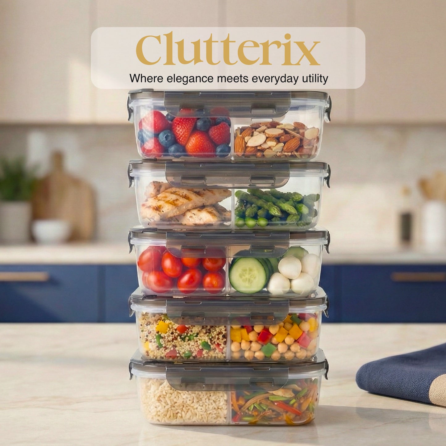 BPA-Free Plastic Airtight Food Storage Containers with Vented Lids