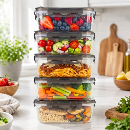 BPA-Free Plastic Airtight Food Storage Containers with Vented Lids