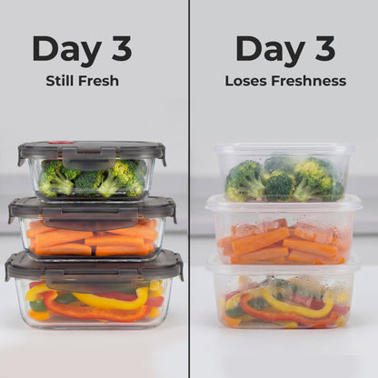 Airtight Glass Food Storage Containers with Vented Lids
