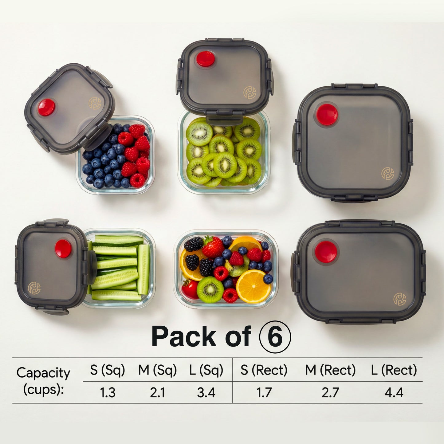 Airtight Glass Food Storage Containers with Vented Lids