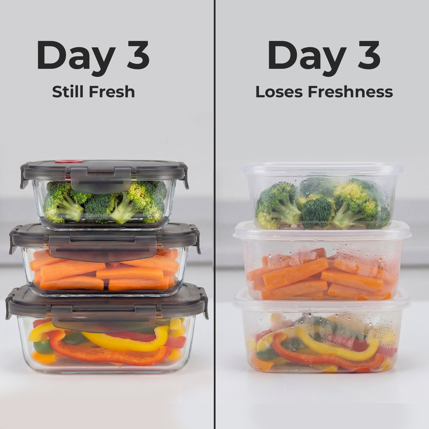 Airtight Glass Food Storage Containers with Vented Lids
