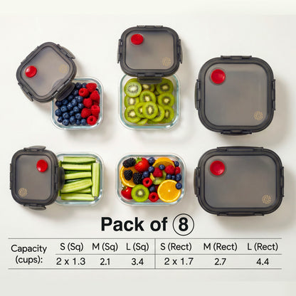 Airtight Glass Food Storage Containers with Vented Lids