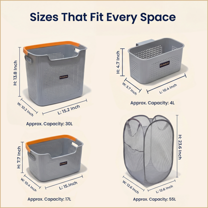 4-Piece Laundry & Storage Basket System