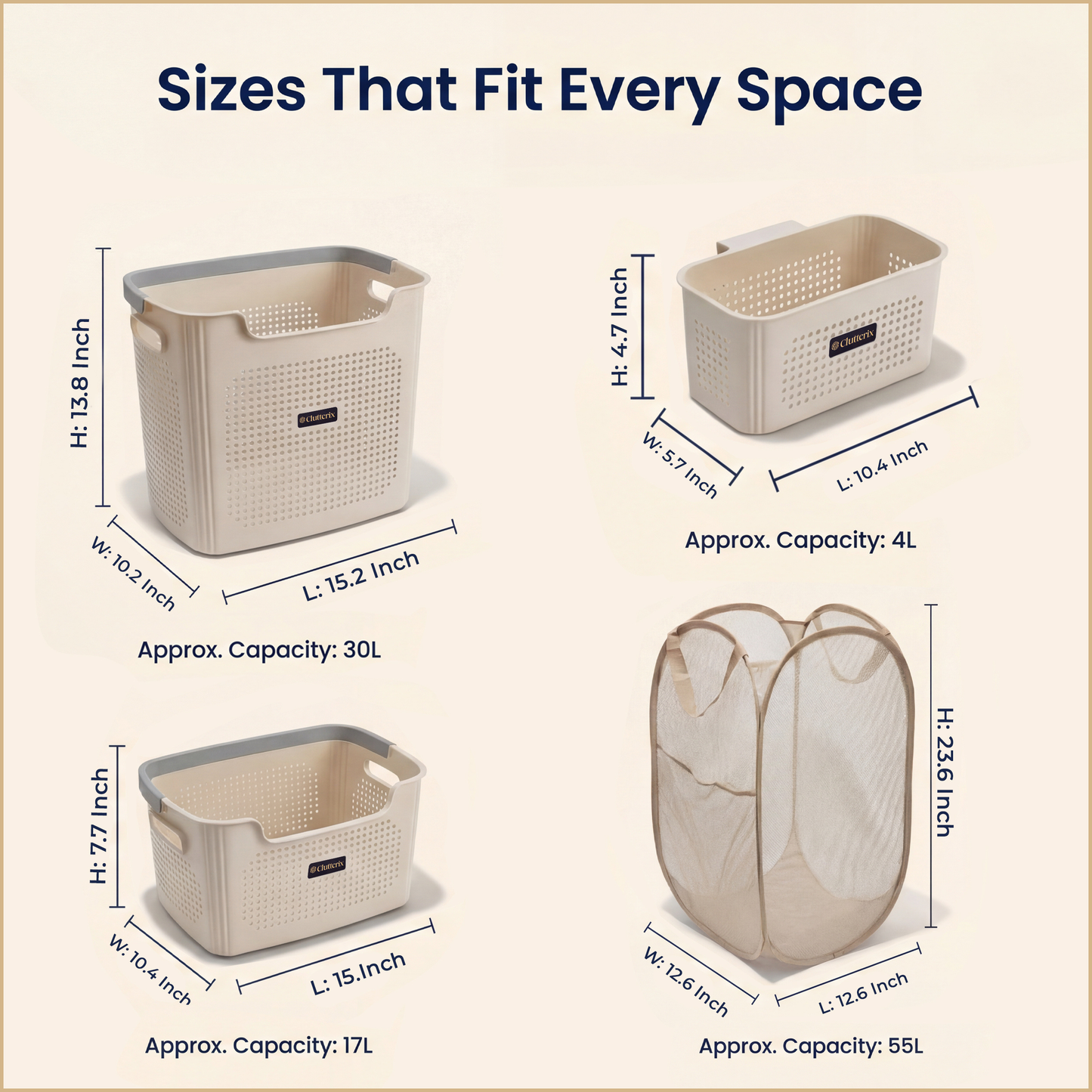 4-Piece Laundry & Storage Basket System