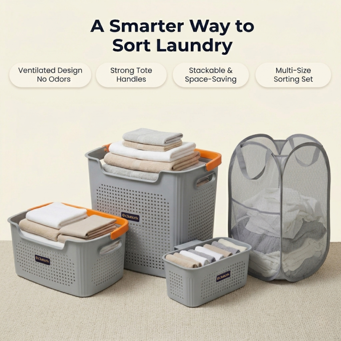 4-Piece Laundry & Storage Basket System