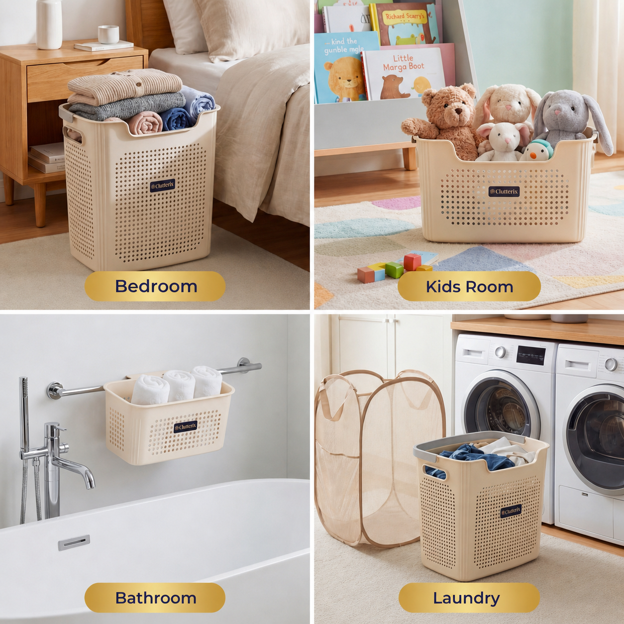 4-Piece Laundry & Storage Basket System