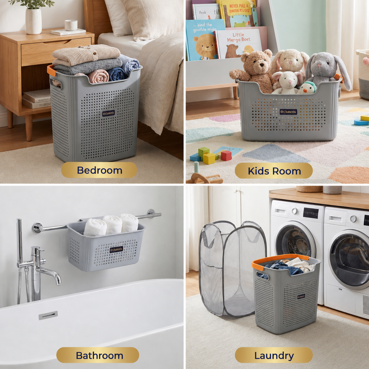 4-Piece Laundry & Storage Basket System