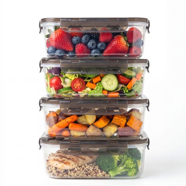 Clutterix BPA-Free Plastic Airtight Food Storage Containers with Vented Lids